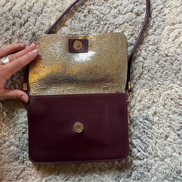 Burgundy Vegan Leather Crossbody Bag - Picture 5 of 10